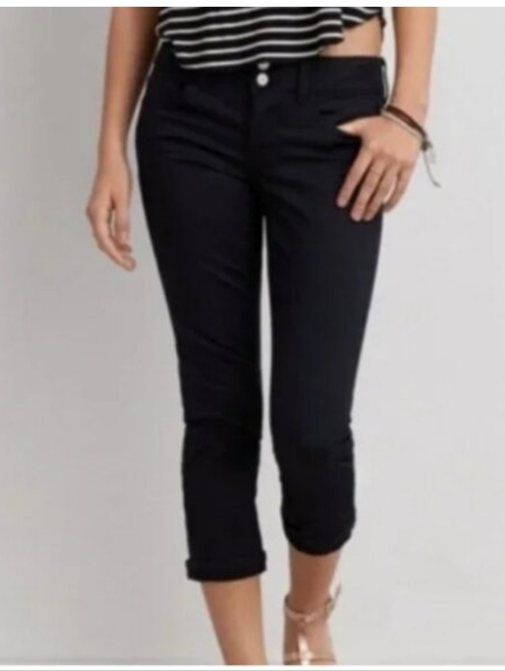 NWT Y2k American Eagle Artist crop Low Rise Stretch Jeans Womens Size 4
